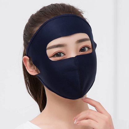 Summer Ice Silk Breathable Full Face Sunscreen Mask