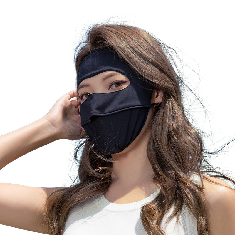 Full Face Ice Silk Sun Protection Mask for Women