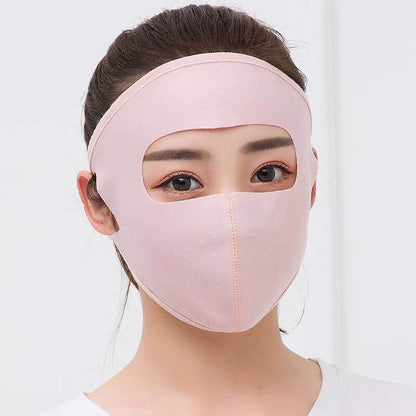 Summer Ice Silk Breathable Full Face Sunscreen Mask